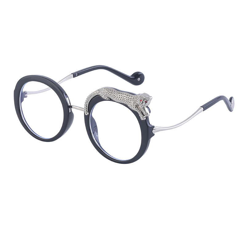 

Sunglasses Woman Round Frame Flat Glasses Designer Same Style Uv400 Casual Transparent Decoration