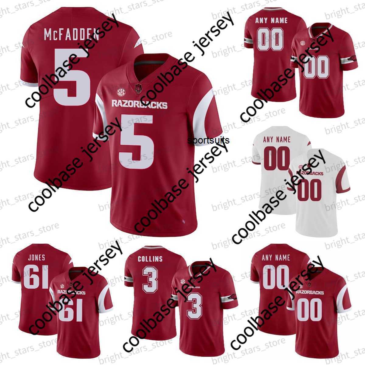 

NCAA Arkansas 5 Darren McFadden Football Jersey 5 Rakeem Boyd 1 KJ Jefferson 33 Isaiah Joe 41 Capps 6 T.J. Hammonds Green 0 Mens College Jerseys Men Women Kids, Red jersey style 2