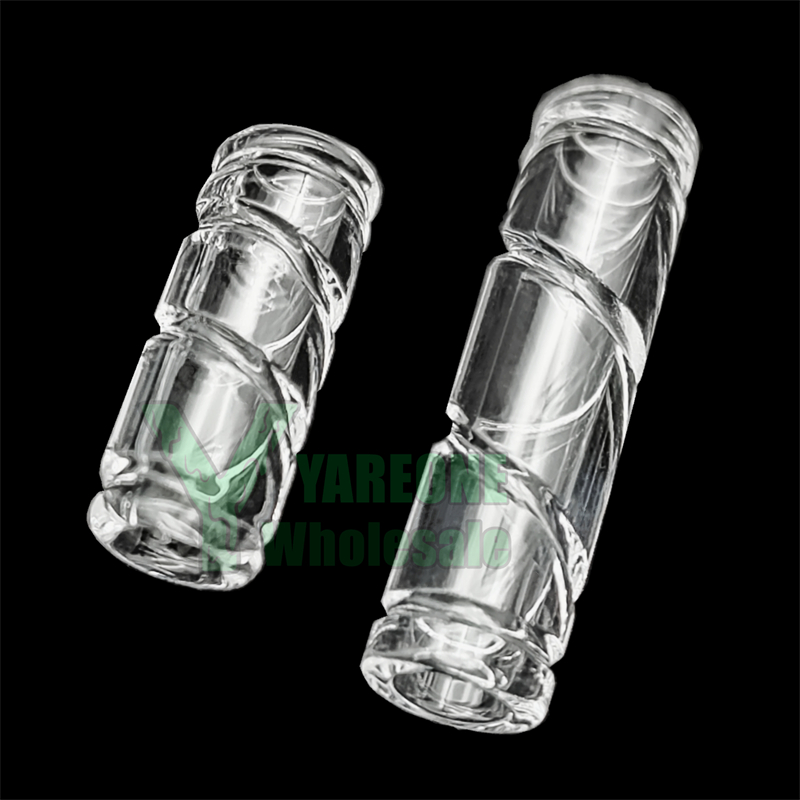 

8mmOD Quartz Bead Spiral Engraved Hollow Terp Pillar 20mm 30mm Length Banger Insert for Terp Slurper Control Tower Blender Bangers YAREONE Wholesale