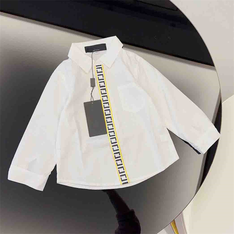 Baby Boys Designer Shirt Blouse Childrens Spring Long Sleeve Shirts Kids Letter Tops Children Casual Tshirt White Clothes-image-1059751646