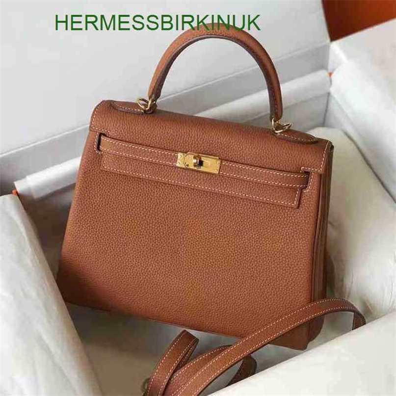 

Authentic Leather Bag Designer Kellies Fashion Bags Lychee Pattern Bags H erme Portable Classic h Fashion Togo Cow Single Shoulder Buckle Women's OutletYJ4F, Red