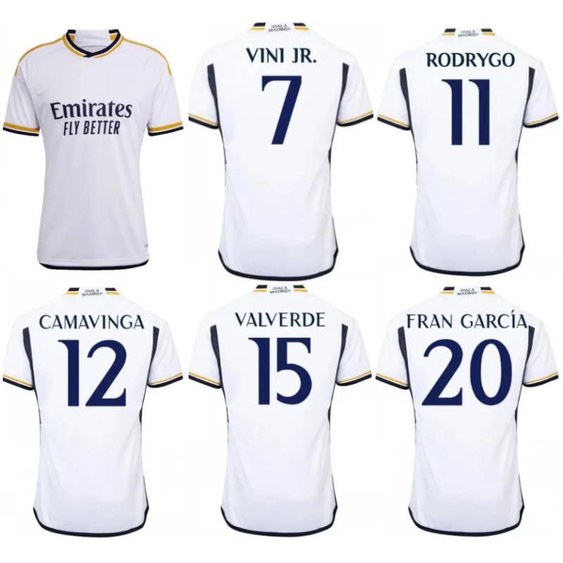 

2023/24 BELLINGHAM Soccer Jerseys 2024 MODRIC RUDIGER BENZEMA VINI JR. RODRYGO Uniform Mens real madrids CAMAVINGA ASENSIO TCHOUAMENI Kids kit, Home+patch2