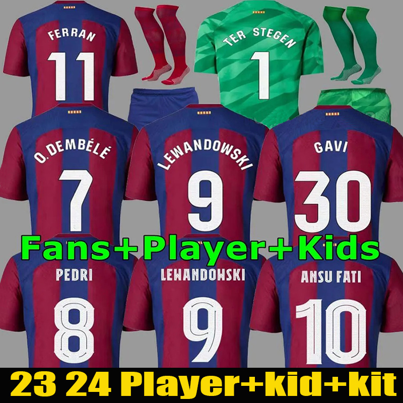 

23 24 PEDRI LEWANDOWSKI soccer jerseys GAVI football shirts ANSU FATI de futbol FERRAN 2023 2024 camiseta RAPHINHA football shirt men barca kit kids uniform, 23 24 home 2