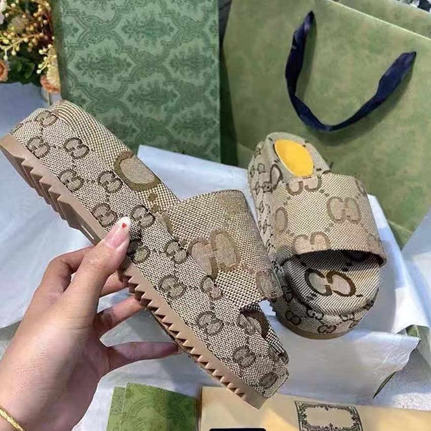 

Designer Sandal Fashion Thick Sole Slipper Brand Women's Slide Sandal With Lnterlocking G Indoor Home Lovely Sunny Beach Man Woman Slippers, #6