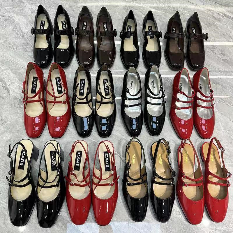 

Shoes Designer square head sandal shoes carel Mary Jane Sheep leather Women kina Casual Scarpe alice Zapatos Shoe Size 35-40, With box