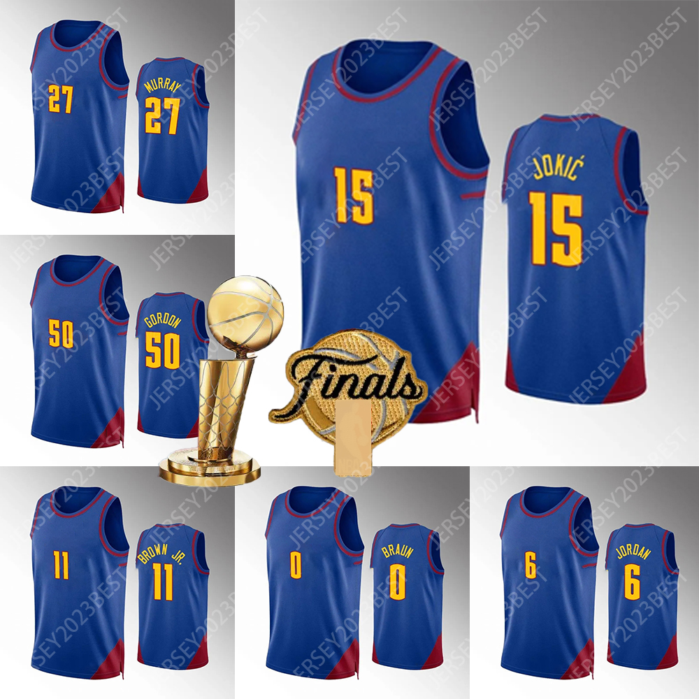 

15 Jokic 27 Murray 2023 Champion Basketball Jerseys Carmelo Anthony Michael Porter Jr Aaron Gordon Bones Hyland Jeff Green XS-4XL, Army green