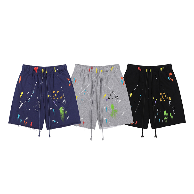 

2023 Summer Men's Designer Fashion Shorts Hand Painted Printed Cotton Casual Shorts Men's Sport Shorts Black, Gray, Blue Size S-M-L, 03