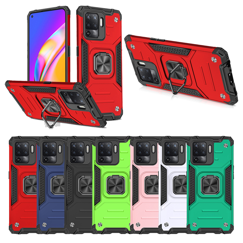 

Armor Shockproof Kickstand Phone Cases For OPPO A15 A31 A36 A52 A54 A72 A73 A92 A93 A94 Realem 6 C11 C15 Military Grade Hybrid PC TPU Cellphone Case Cover, Sliver