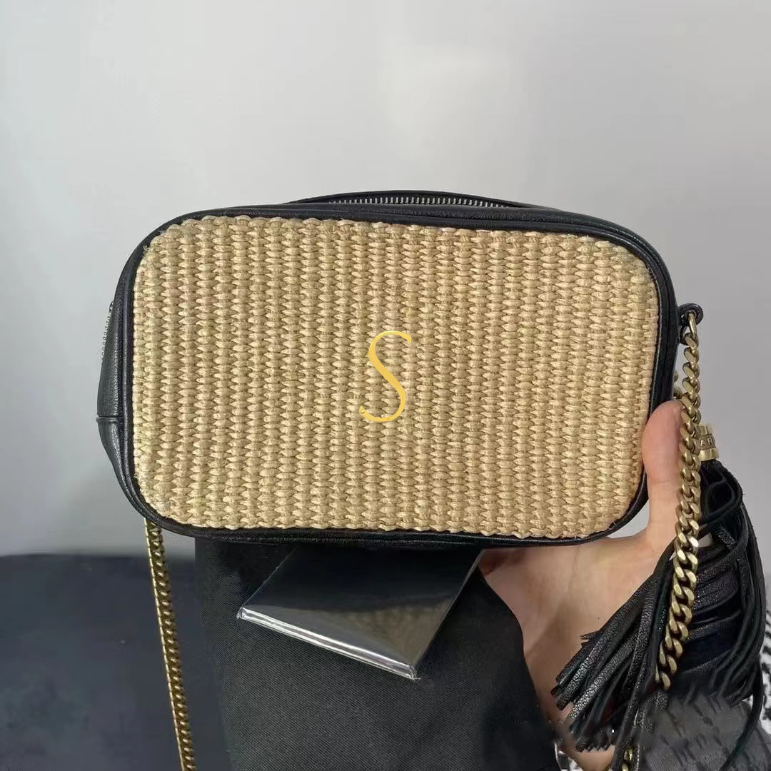 

Shopping cosmetic Raffias lou Clutch Bag Cross Body Wallets duffle Hobo hand bag pochette gym straw Totes Evening luxurys Designer Vintage Womens mens Shoulder Bags, Black gold