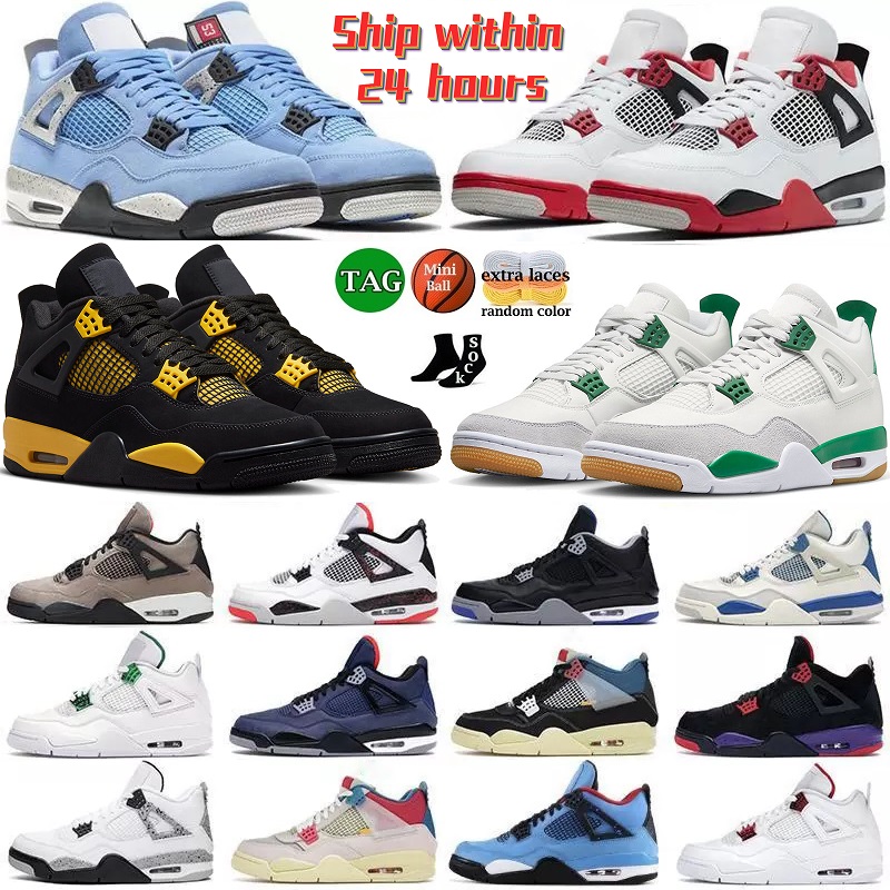 

4 basketball shoes for men women 4s Pine Green Military Black Cat Sail Red Thunder White Oreo Cool Grey Blue University Seafoam mens sports sneakers Trainer low 36-47, 28