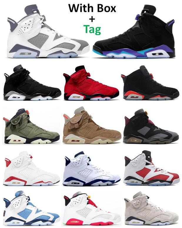 

6s Basketball Shoes Men 6 Aqua Cool Grey Toro Black Infrared Chrome Metallic Silver Carmine Red Oreo UNC Bordeaux TS Olive British Khaki Hare Midnight Navy Sneakers, Ts blue
