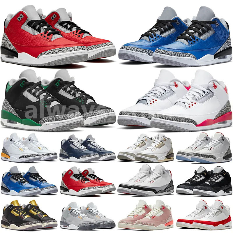 

2023 basketball shoes for men women 3 3s White Cement Black Fire Red Pine Green UNC Cool Grey Dark Iris Laser Orange Midnight Navy Court Purple mens sneakers A14, # 10