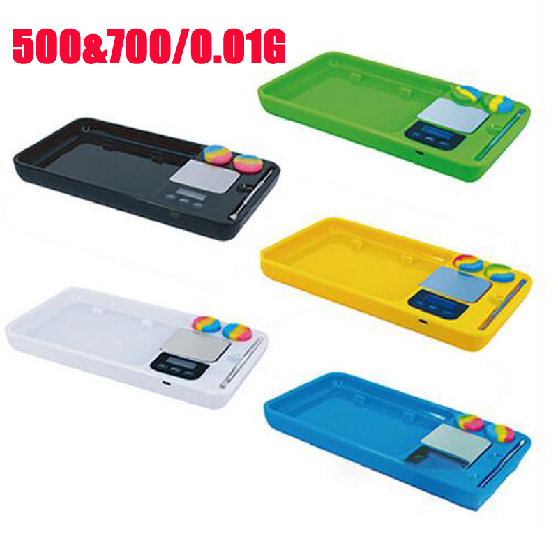 

Luminous LED Rolling Tray with Electronic Digital Scale USB Rechargeable Battery Smoking Accessories Set Wax Silicon Box Jar Roller Kit DHL