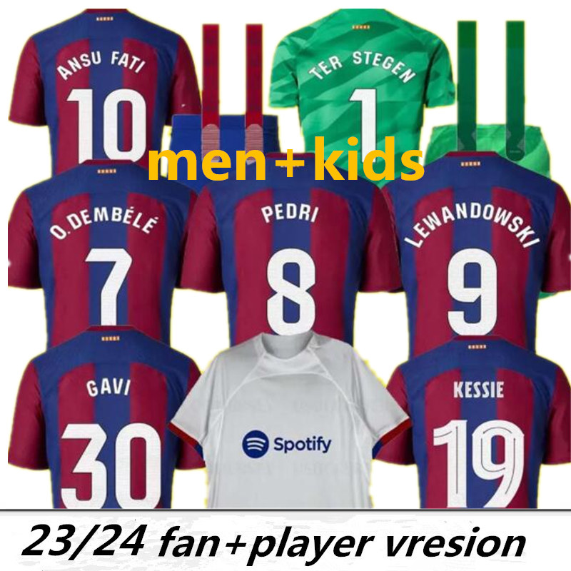 

XXXL 4XL player version soccer jerseys Raphinha Lewandowski KESSIE PEDRI ROSALIA'S FERRAN 23 24 Copa gundogan ANSU FATI gavi away 2023 2024 kit shirt men kids Kounde