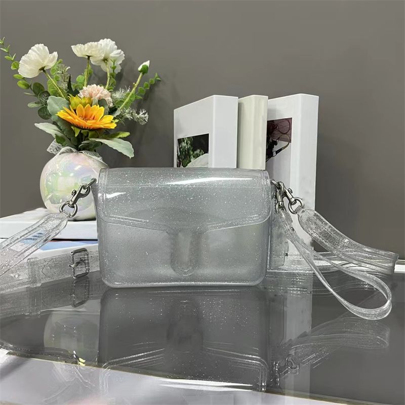 

Tabby Jelly Pack Transparent PVC Shoulder Bags Designer Handbag Clear Summer Cross Body Pulse Flap Messenger Bags Letter Hardware Buckle Clutch