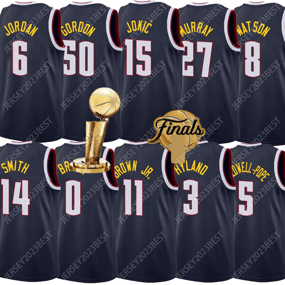 

2023 Finals Champion 15 Jokic Basketball Jerseys 27 Murray Denvers Carmelo Anthony Michael Porter Jr Aaron Gordon Bones Hyland Jeff Green Men Women Youth XS-4XL shirt, White