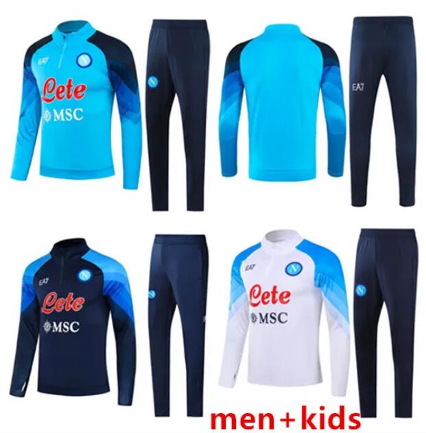 

22 23 Napoli TrackSuit soccer jersey football kit 2023 SSC Naples AE7 D10S Hommes training suit wear Formation tuta Chandal Squitude Jogging, White