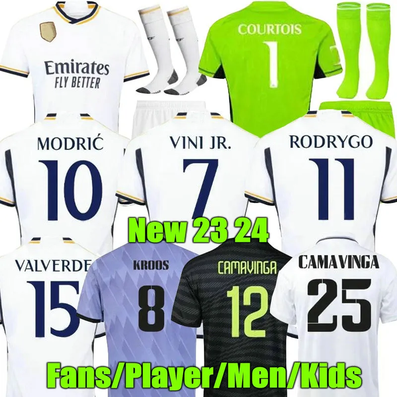 

22 23 24 Player Version Soccer Jerseys BENZEMA RODRGO Camiseta Football Jerseys VINI JR CAMAVINGA TCHOUAMENI Football Shirt Kids Real Madrids Camiseta De Futbol, 23/24 home adult lfp player