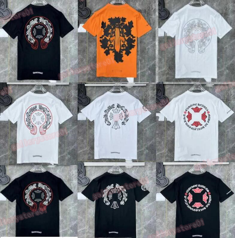 

Men's And Women's Classic T Shirt Heart Fashion Ch High Quality Brand Letter Sanskrit Cross Pattern Sweater T-shirts Designers Chromes Pullover Tops Cotton Tshirts 7fo, Cu11