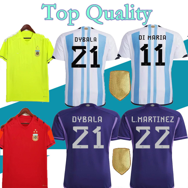 

22 23 Argentina 3 Stars soccer JerseyS 2023 champions finals SPECIAL Fans player version DYBALA MARTINEZ Maradona football shirt Men women Kids sets uniform di maria