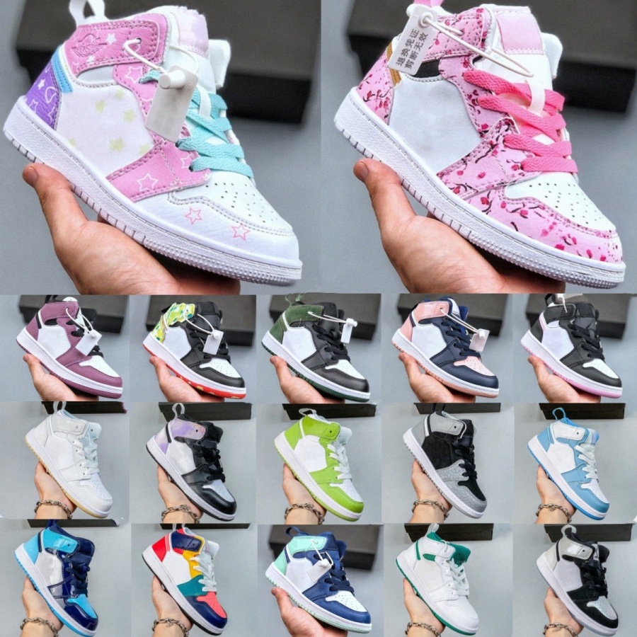 

Kids Shoes 1s Mid 1 basketball sneakers Children se boys blue girls Atmosphere trainers kid youth toddlers Elephant Print Slim Vortex shoe Green Python Mulberry Blue
