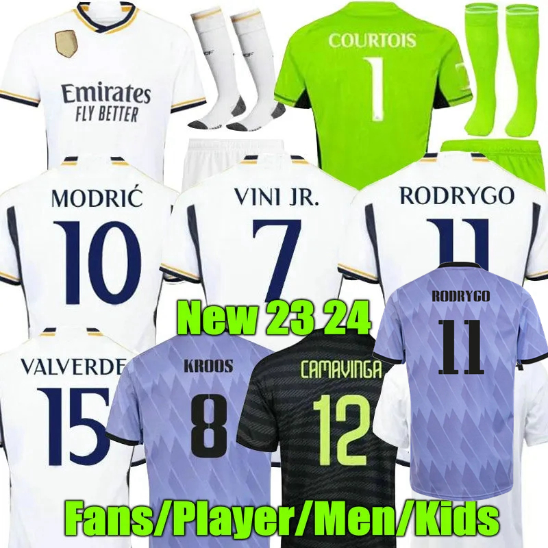

22 23 24 Player Fans Soccer Jerseys BELLINGHAM reAL mADRIds camiseta 2023 2024 BRAHIM ALABA VINI JR CAMAVINGA TCHOUAMENI RUDIGER KROOS MODRIC football kids shirt 4XL, 23/24 home