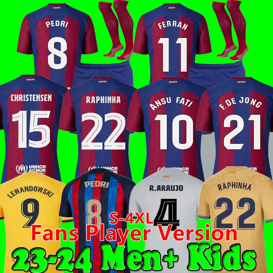 

23 24 soccer jersey PEDRI LEWANDOWSKI GAVI camiseta de futbol FERRAN 2023 2024 ANSU FATI football shirt men Fans Player Version kit kids maillot de foot Fans player
