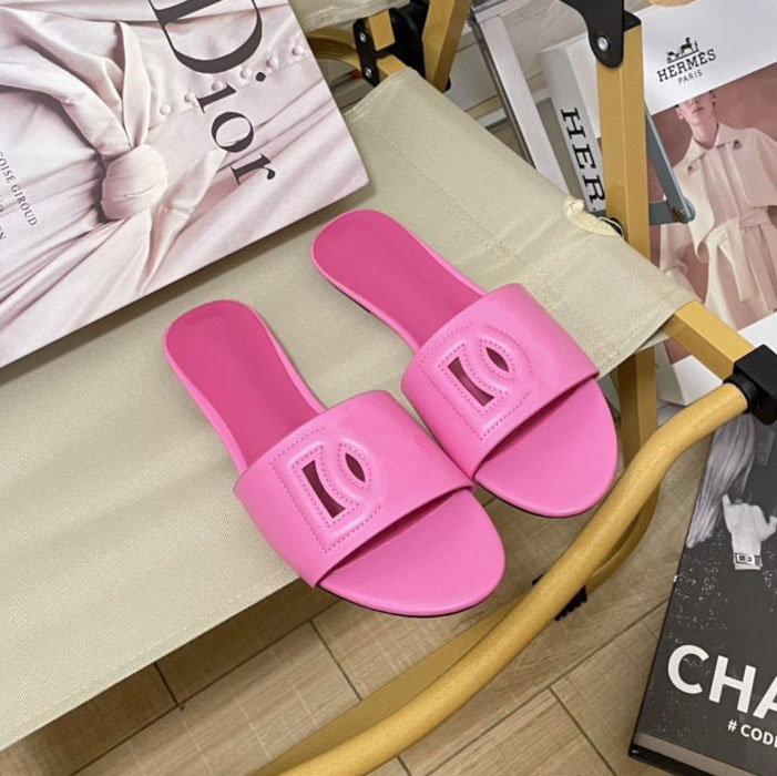 

Brand Slippers Leather home shoes Flats Shoes For Women Letter Logo Sandals High End Women Slipper Much Colors