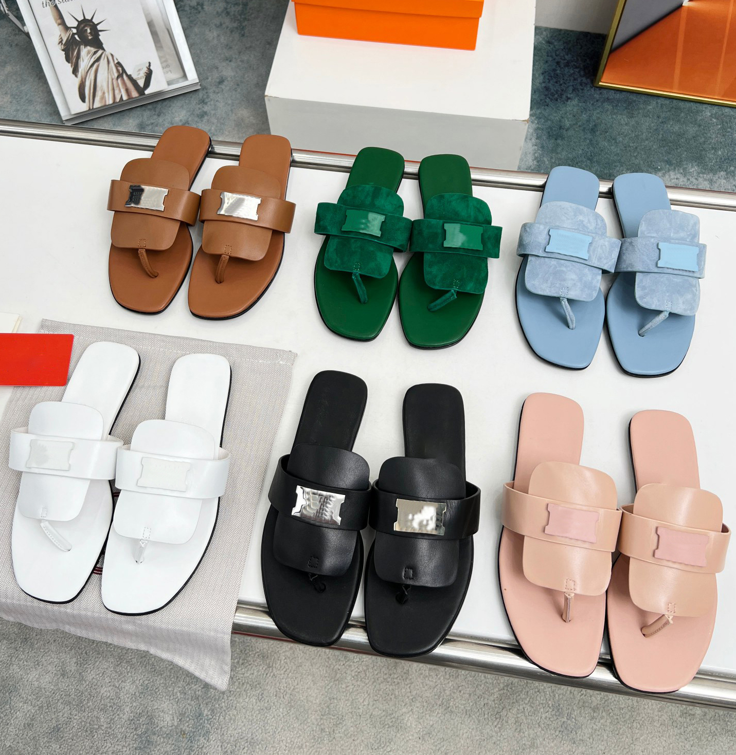 

Empire Sandal Designer Women Luxury Calfskin Techno-Sandals Platform Slide Slippers Thick Sole Beach Shoes Size 35-41, Colour 8