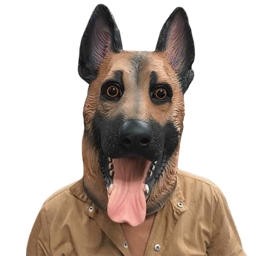 

Whole Animal Dog Head Full Face Latex Party Mask Halloween Dance Party Costume Wolfhound Masks Theater Toys Fancy Dress Festiv265g