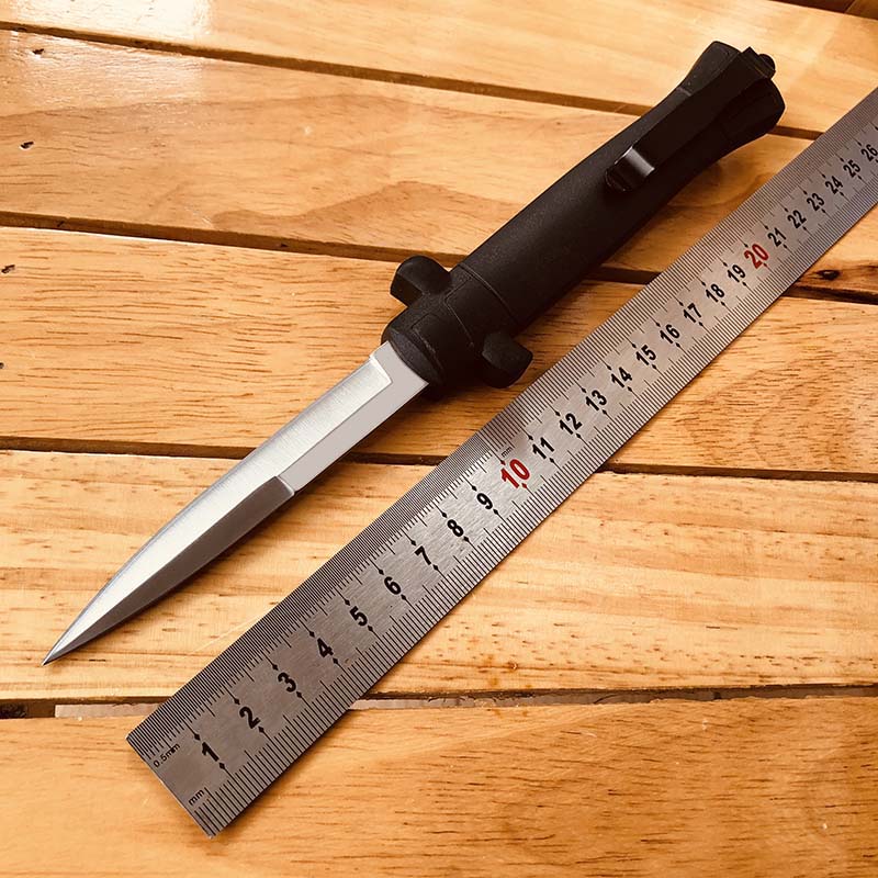 US Shipping Good 9.5 Inch Auto Godfather Stiletto Mafia Folding Knife Pocket 440 Stainless Steel Blade Camping Auto Tactical knives EDC Tools Out-image-676934516