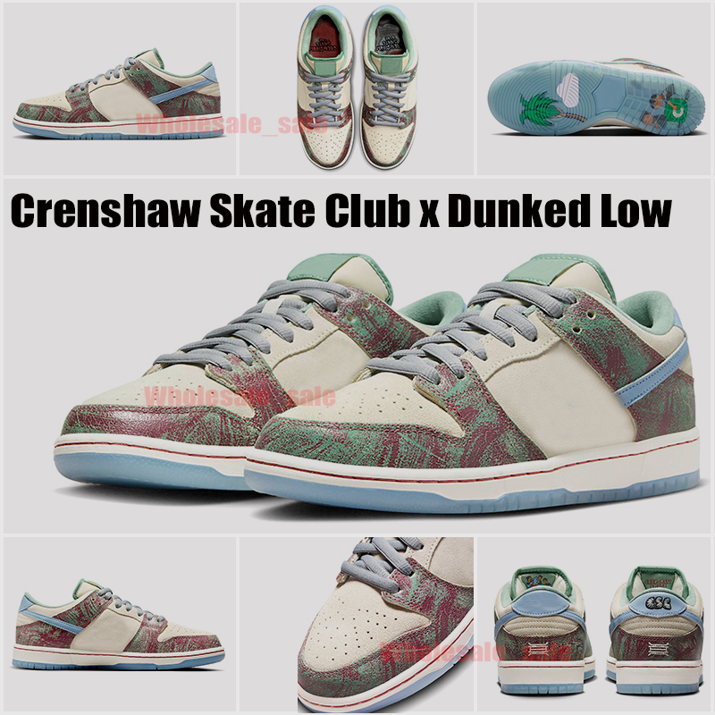 

Crenshaw Skate Club X SB Low Retro Skate Casual Shoes for Men Women Designer Sneakers White Black Panda Grey Fog UNC University Red Vintage Navy Triple Pink Trainers, Crenshaw skate club 36-45