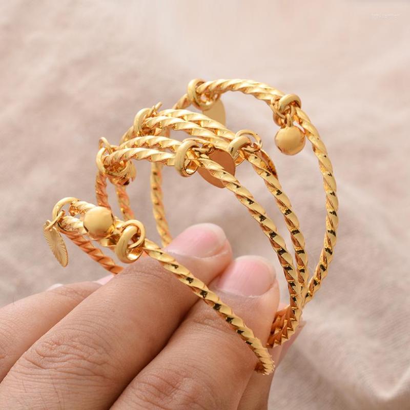 

Bangle Bell Bracelet For Baby Children Kids Children's Holiday Gift Gold Color Child Birthday Jewelry