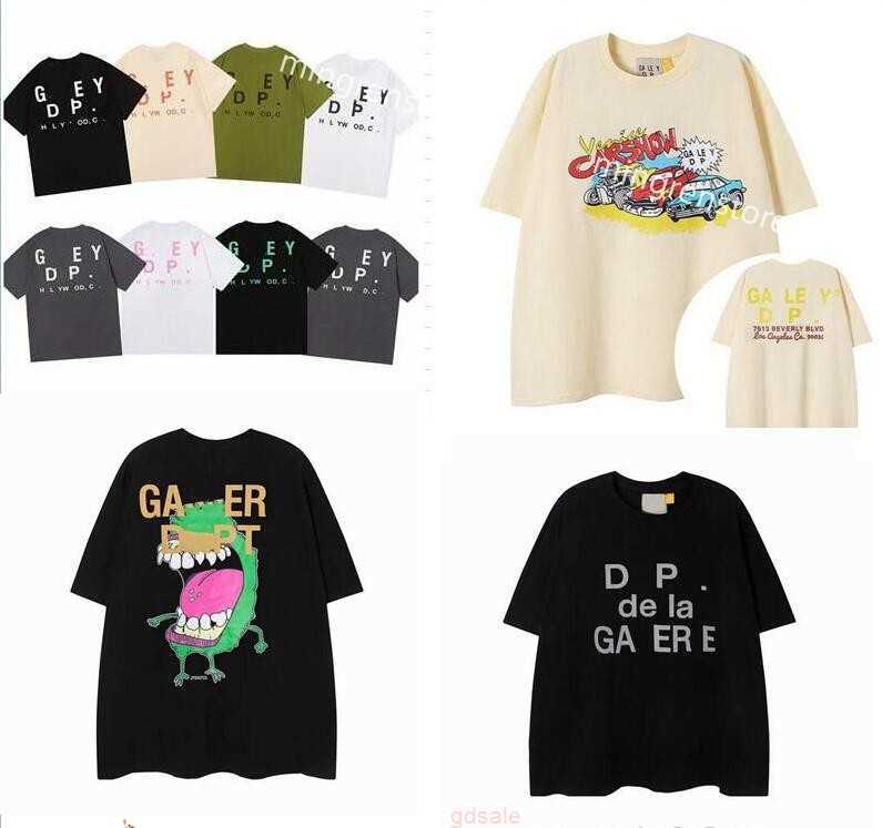 

2023 Women Men's T-shirts Designer Galleries Shirt Alphabet Print Trendy Trend Basic Casual Fashion Loose Short T-shirt Half Sleeve TeeS Green White And Black, 24