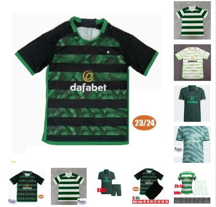 

2023 2024 soccer jerseys home away third 4th KYOGO JOTA 23 24 Mens Kids MCGREGOR TURNBULL STARFELT football shirts fans player version Celtic special edition fgh, Adult size