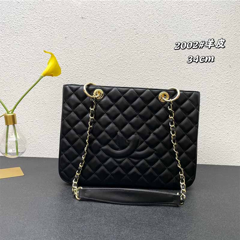 

High quality shopping bags Designer shoulder bag for women Tote bag Large handbag Classic Crossbody CC bag lining Two separate layers Clutch bag, Black