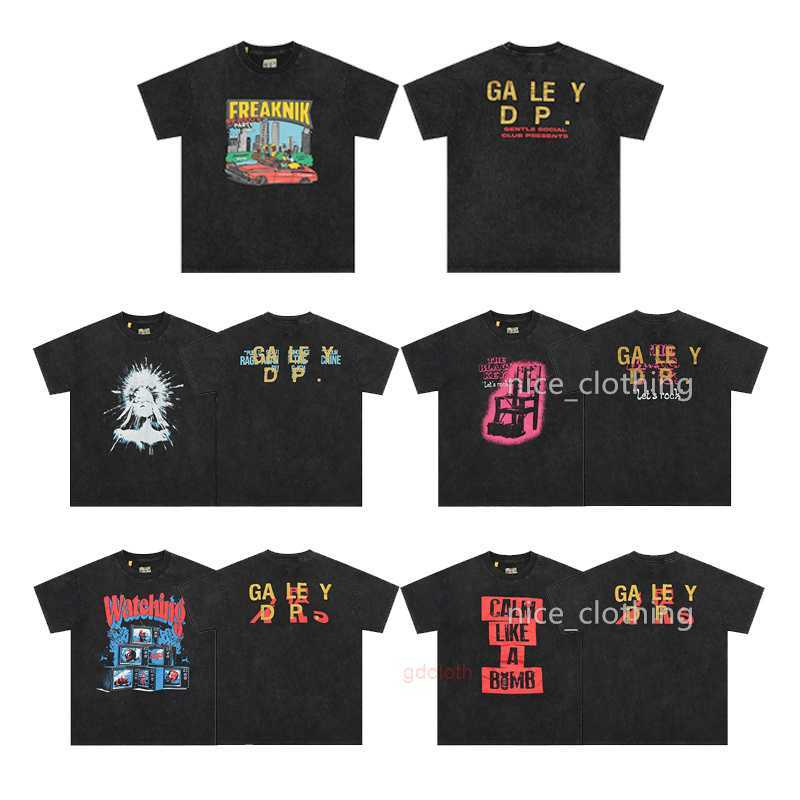 

Galleries T shirt Mens Designer Shirts Vintage Retro Washed Shirt Womens Tees Fashion Short Sleeve Casual High Street Tops Summer Clothing Clothes GD