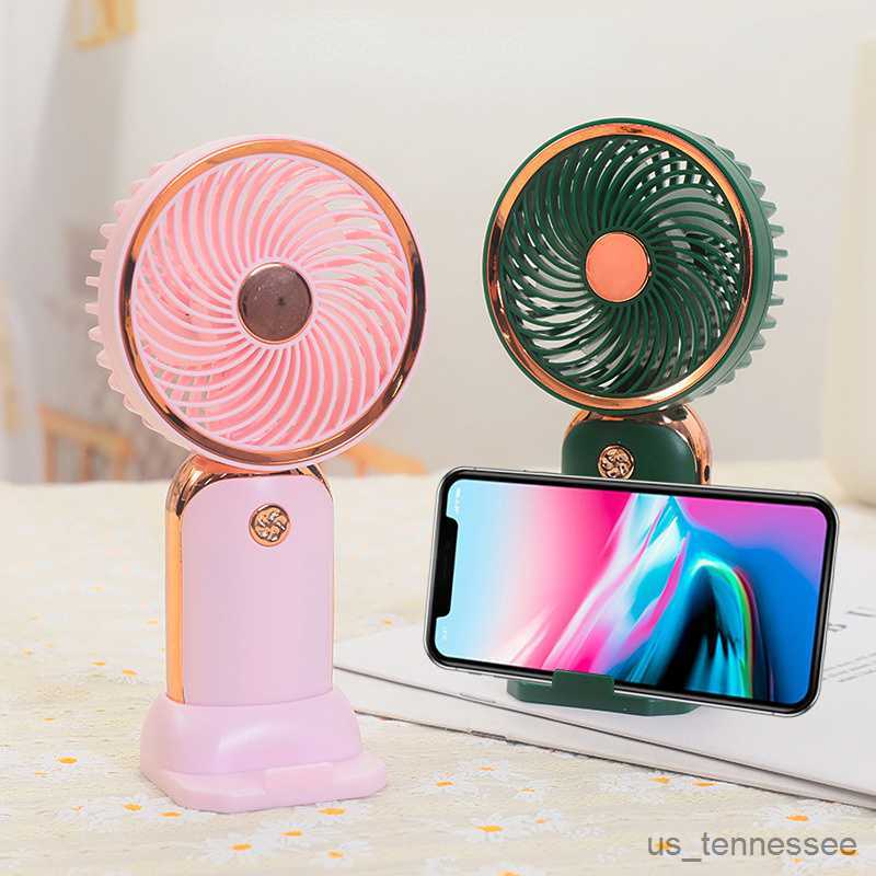Electric Fans Usb Mini Fashionable Desktop Mobile Holder Outdoor Travel Pocket Portable Rechargeable Electric R230616-image-877102361
