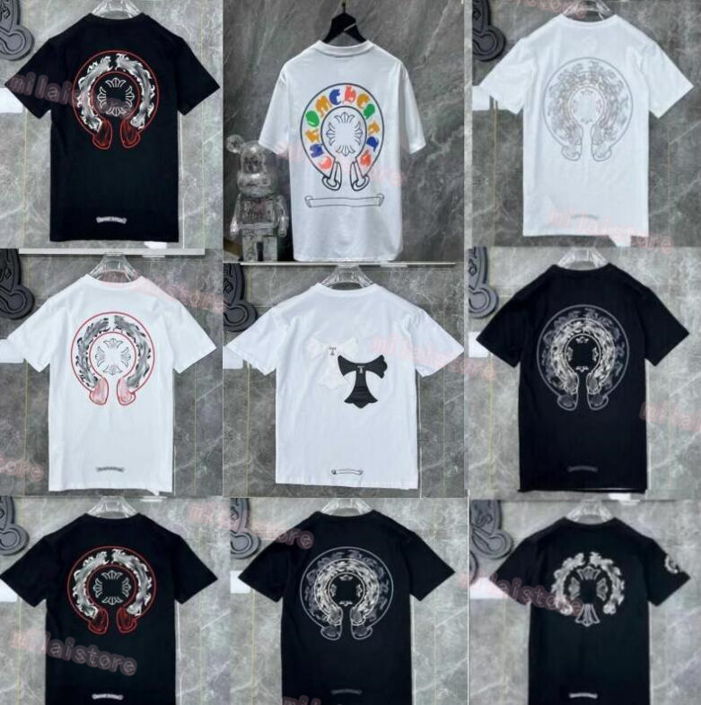 

Mens Womens Classic t Shirt Heart Fashion Ch High Quality Brand Letter Sanskrit Cross Pattern Sweater T-shirts Designers Chromes Pullover Tops Cotton Tshirts, W111