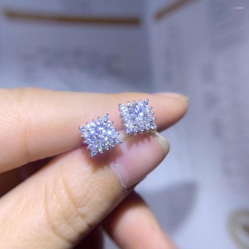 

Dangle Earrings Christmas Gift Shinning Moissanite Gemstone Crackling Character Women Silver Square Shiny Better Than Diamond