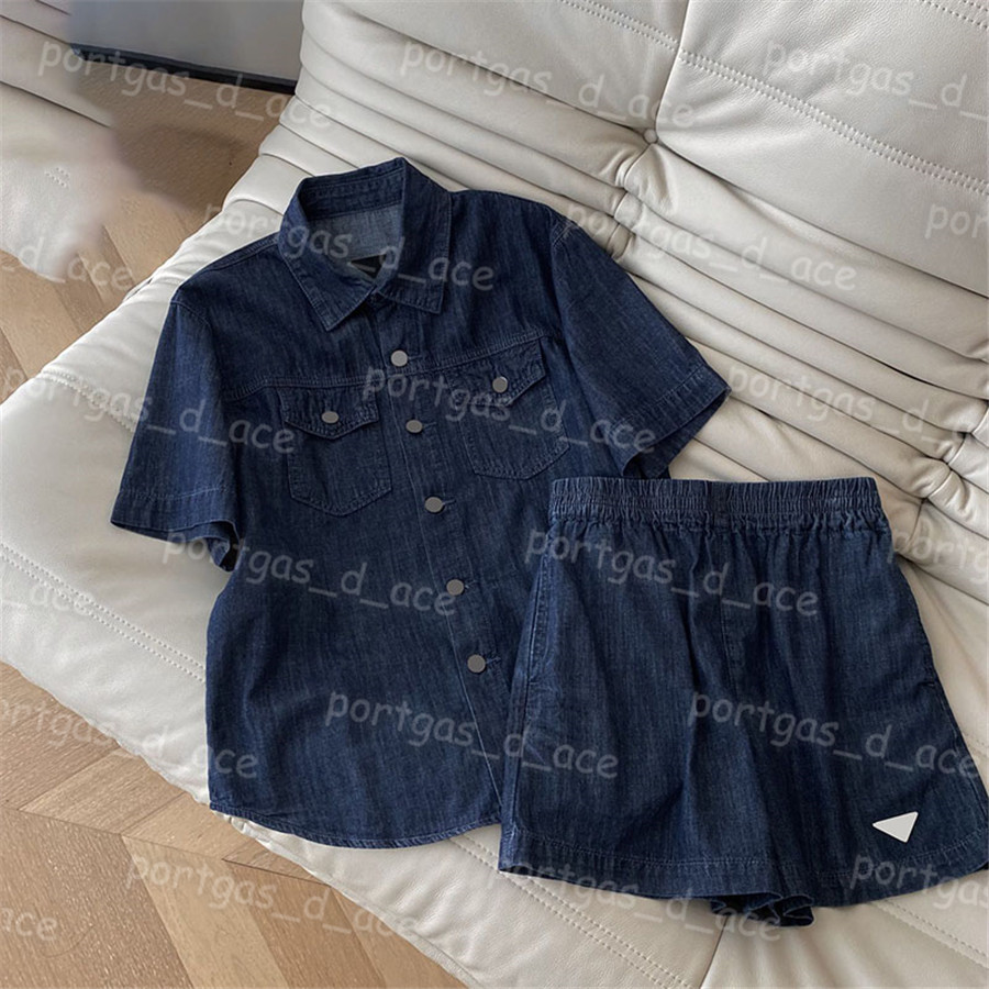 

Women Denim Shorts Blouse Casual Summer Short Sleeve Tops Sexy Street Style Girl Lady Shorts, Blue with label #0612