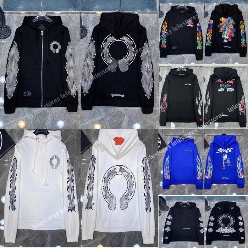 Classic Designer Fashion Hoodies Chromes Luxury Mens Zipper Ch Sweatshirts Horseshoe Heart Sanskrit Cross Print Pullover Hooded High Quality Sweater