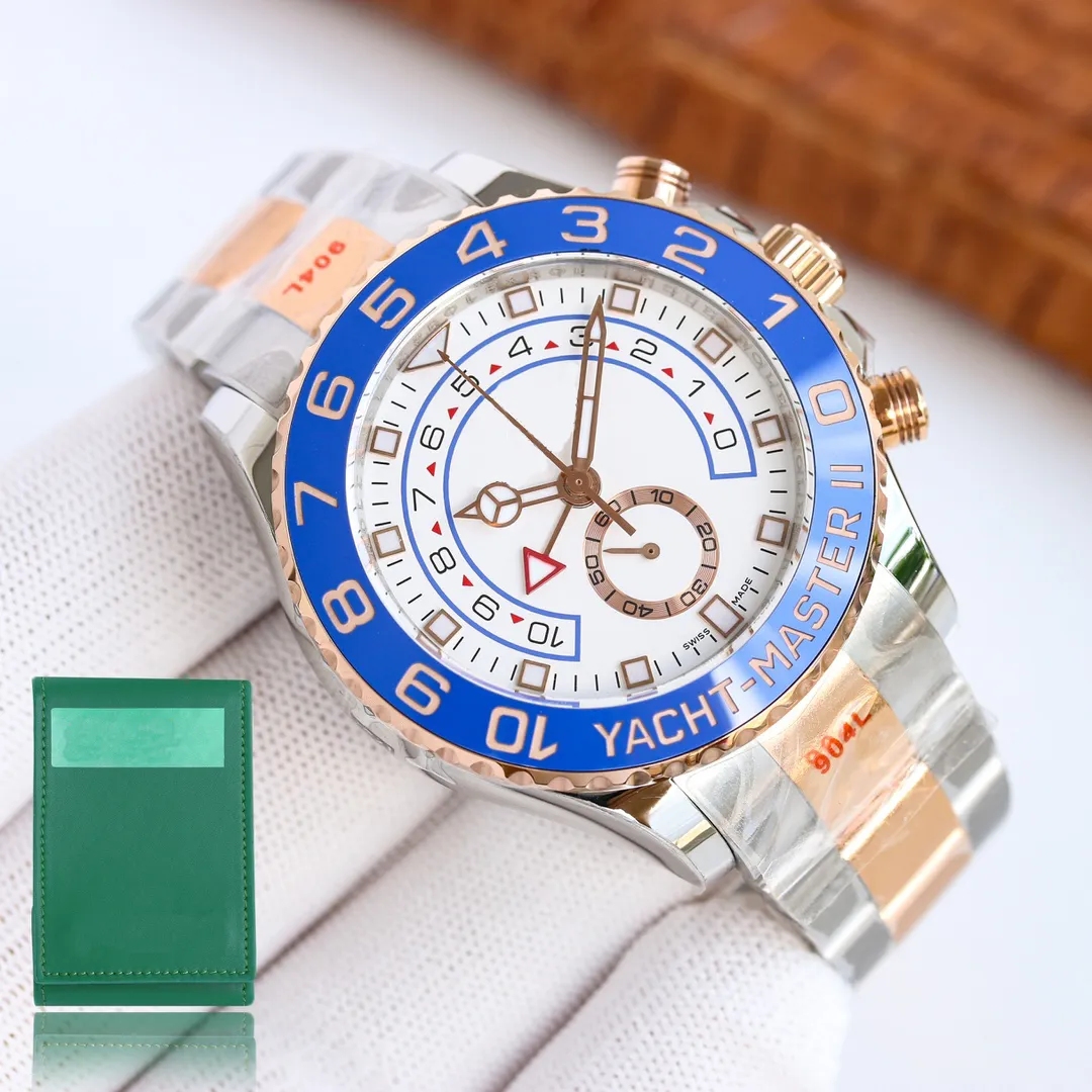 

2023 Orologio di lusso Mens watches 116681 44mm Two Tone Gold Stainless Steel Men's Automatic Mechanical Watch Big Dial Chronograph waterproof montre de luxe, Orange