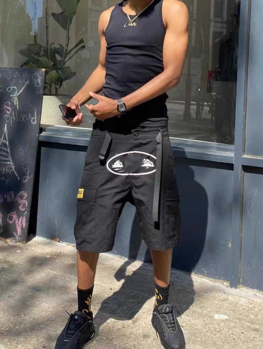 

Designer Mens corteiz Ship Print Shorts INS Fashion Hip Hop Skateboarding Casual Pants for Men Women All Seasons dw