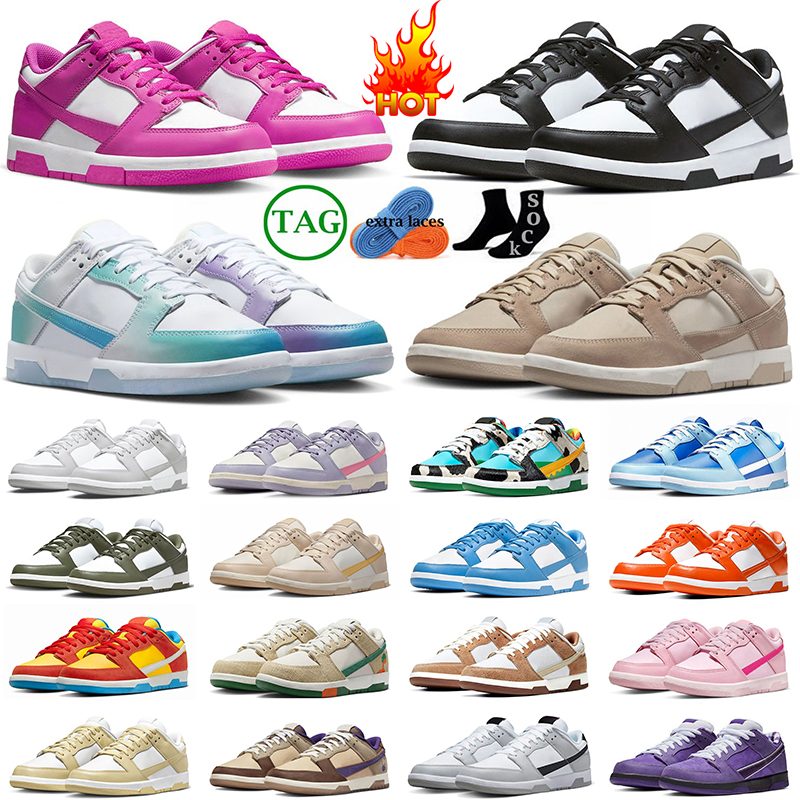 

panda shoes low men women designer sneakers pandas white black Grey Fog Triple Pink Active Fuchsia Syracuse UNC mens trainers outdoor sports shoe GAI size 36-47, Dark driftwood