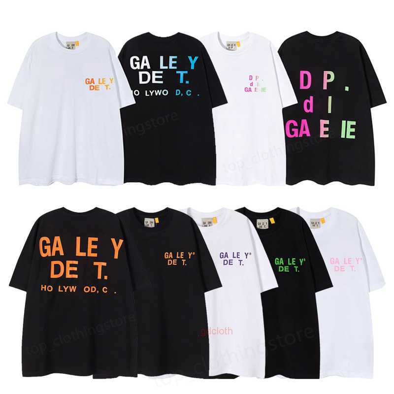 

Galleries Tee T shirts Mens Fashion Designer short sleeves Cottons Tees Gradient letters print Hip Hop High Street Luxurys Women leisure Tops Size S-XL GD