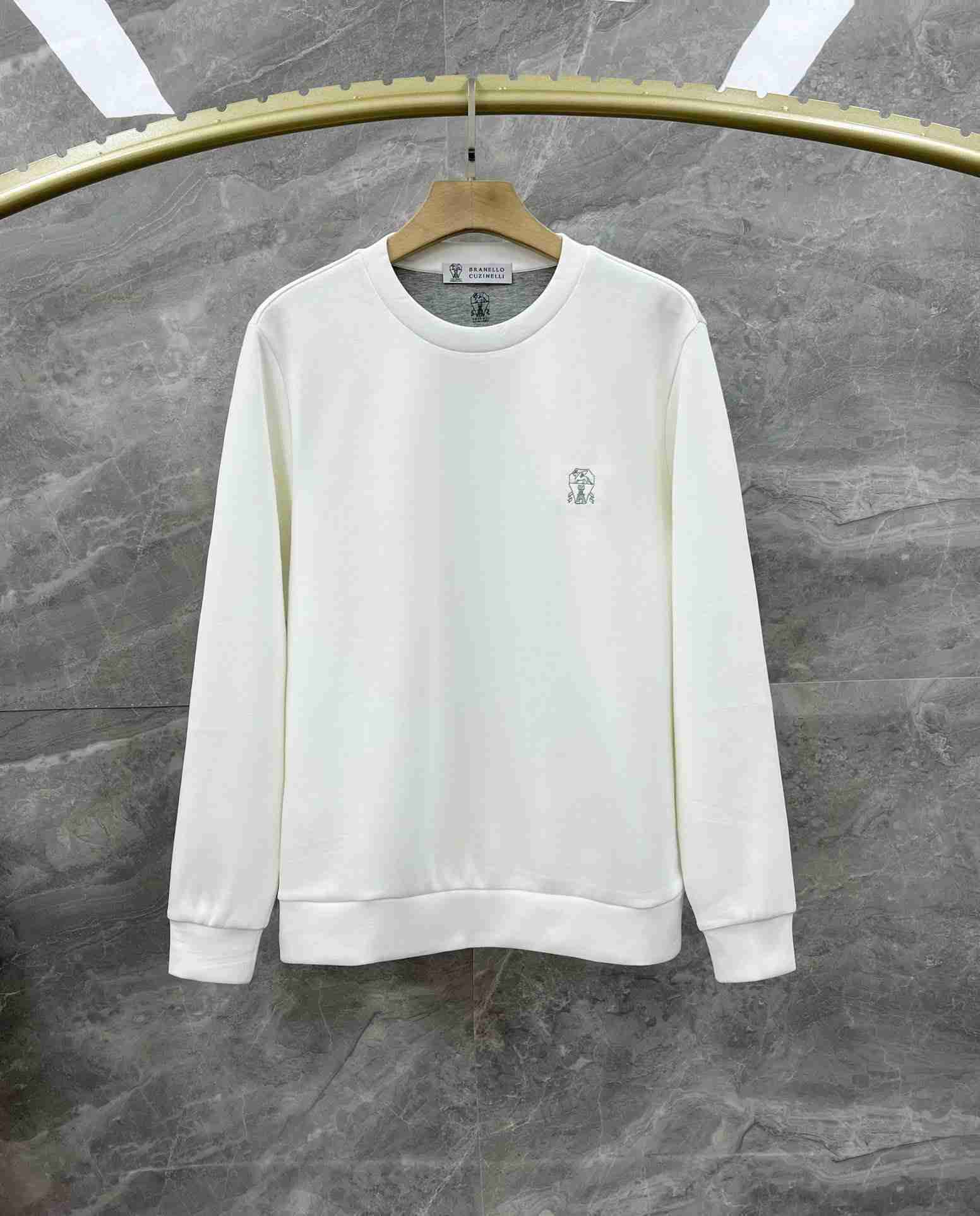 

Mens Hoodies Brunello Cucinelli Sweater Winter Round Neck Bottoming Shirt White Black Casual Pullover