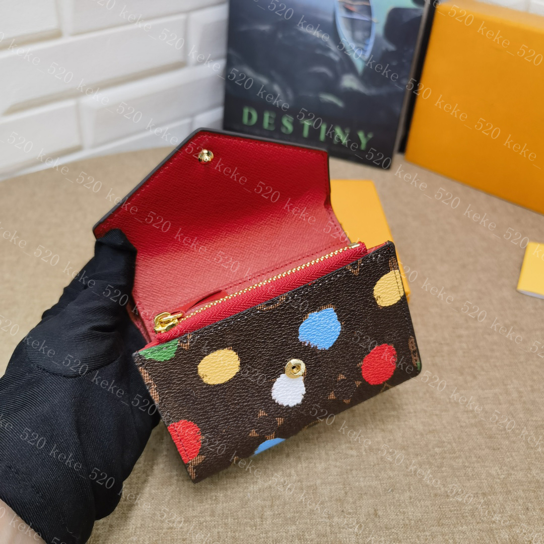 

Yayoi Kusama Multicolor Dot Wallet Designer Coin Card Holders Purse High Quality SARAH KEY POUCH Leather Envelope Wallets Credit Card Holder M81865, Contact me