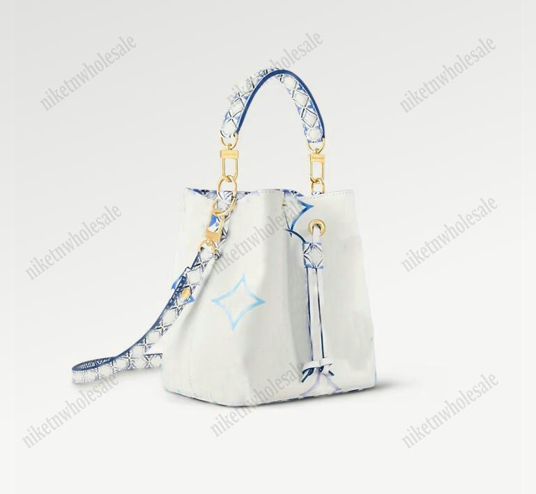 

M22986 Pastel Color Neonoe BB Bucket Bag By The Pool Designer Handbag Giant Monograms Print Drawstring Bags watercolor Purse, Color#01