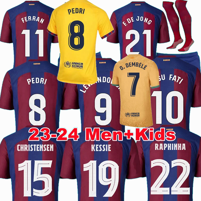 

LEWANDOWSKI ANSU FATI Camisetas de football soccer jerseys RAPHINHA KOUNDE GAVI R.ARAUJO barcelonas O.DEMBELE PEDRI FERRAN BALDE 2023 2024 shirt men kids kit 4XL, 23/24 home kids sets with socks
